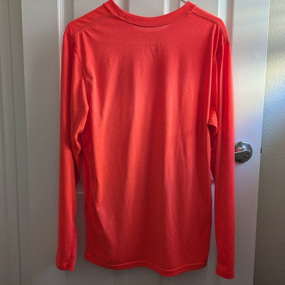 Nike Dri-Fit long-sleeved orange pullover crewneck workout top Women's Sz M - Picture 2 of 12